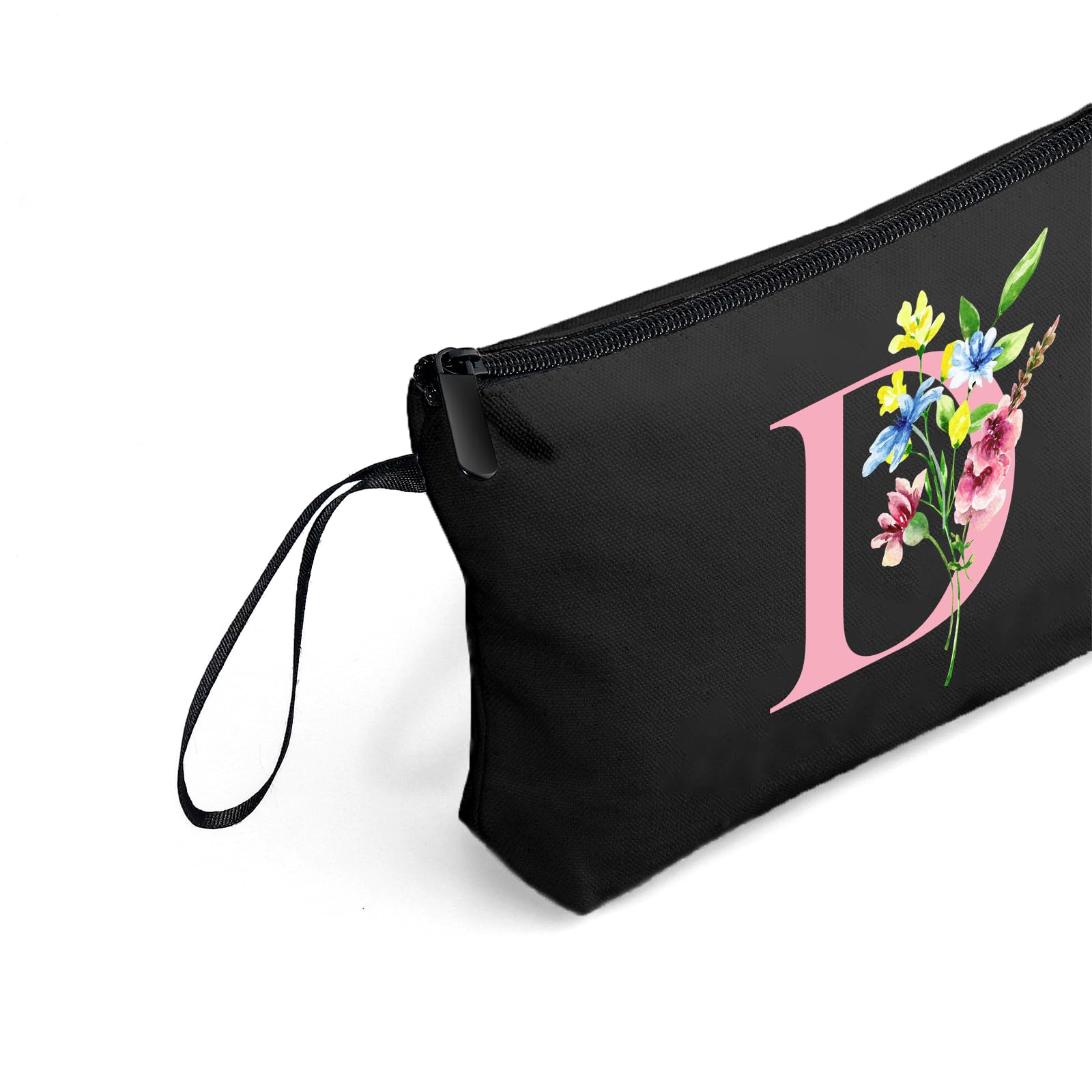 A-Z personalized gifts for women,Initial cosmetic bag with Mirror, D