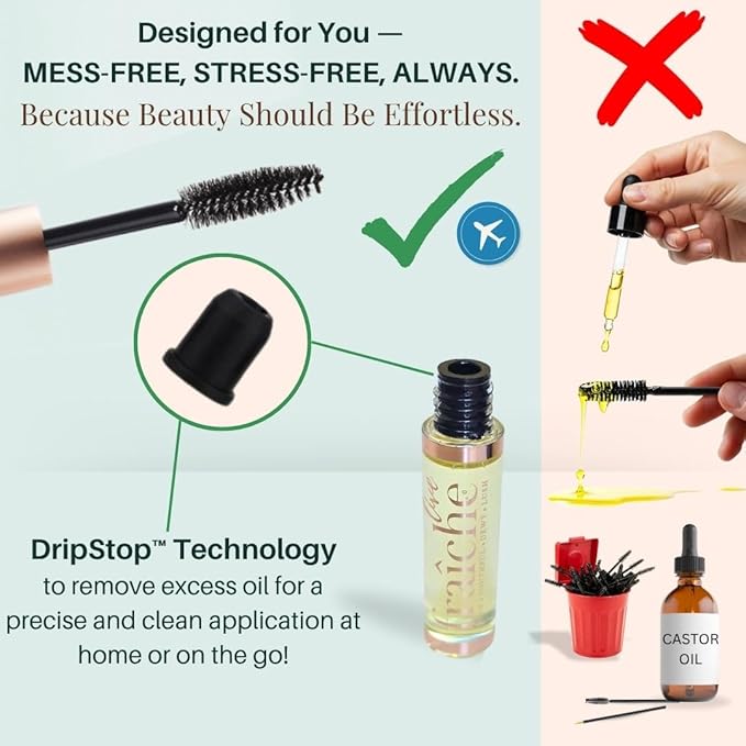 Organic Castor Oil Eyelash Growth Serum, Eyebrow Lash Serum for Hair Growth
