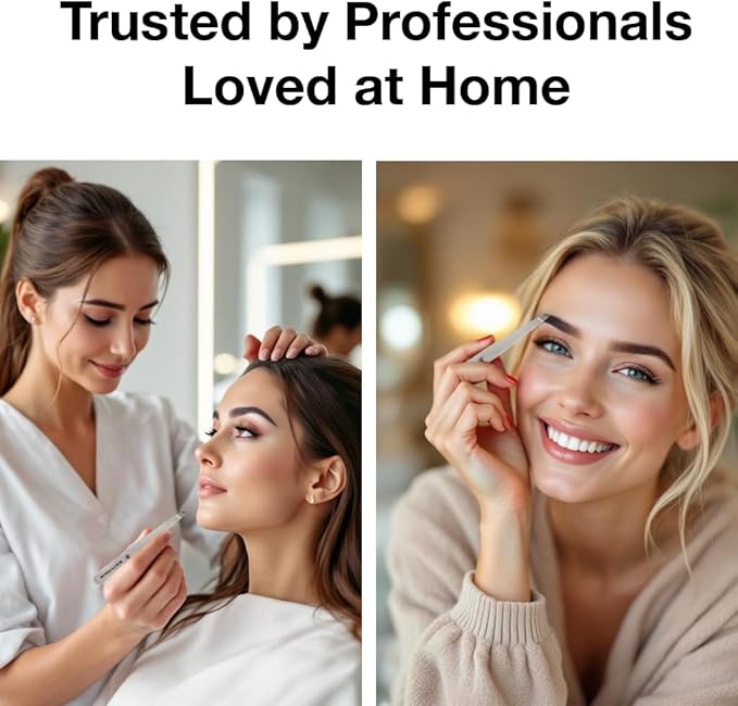 Beauty Power Tweezers for Women Facial Hair: Ultra Precision Tweezers for Women & Men, Sharp Slant Tweezer for Eyebrows, Ingrown Hair Removal. Professional Plucker + Case, German Stainless Steel Gray