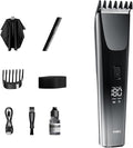 beici Hair Clippers for Men and Kids Adjustable Length Trimmer Haircut Professional Haircuts Tool Grooming 6 Kit LED Screen Display Fast Charge for Family Black