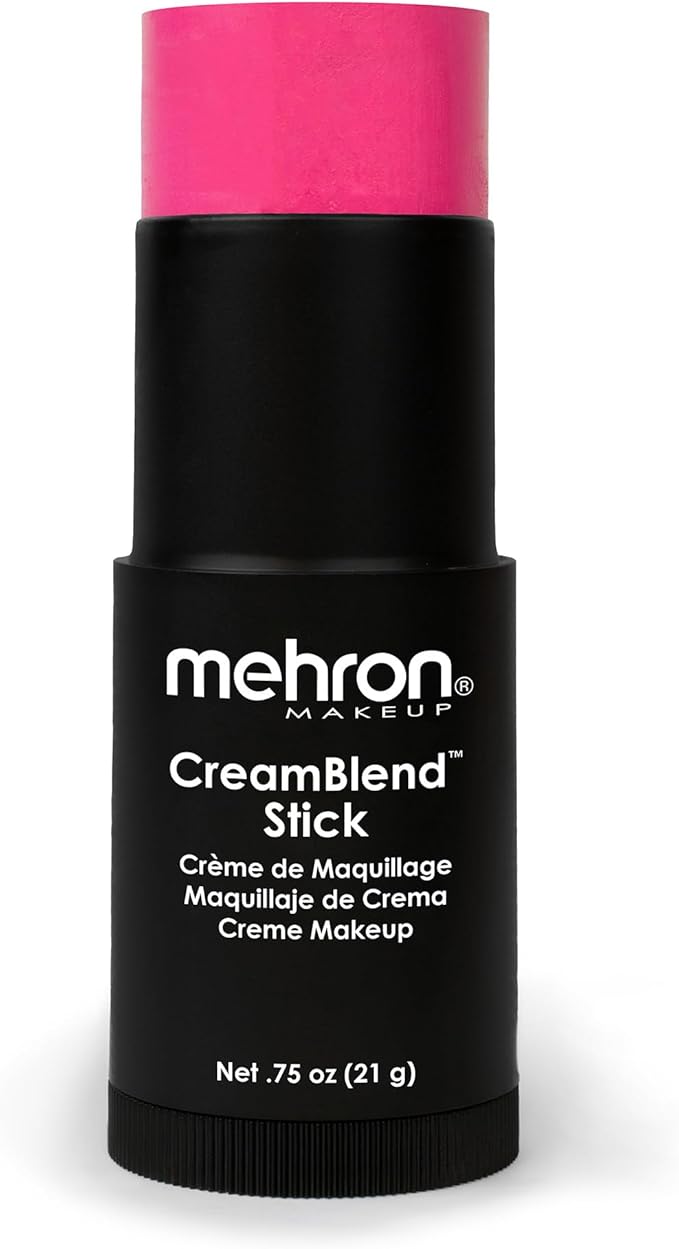Mehron Makeup CreamBlend Stick | Face Paint, Body Paint, & Foundation Cream Makeup | Perfect for Halloween.75 oz (21 g) (Pink)