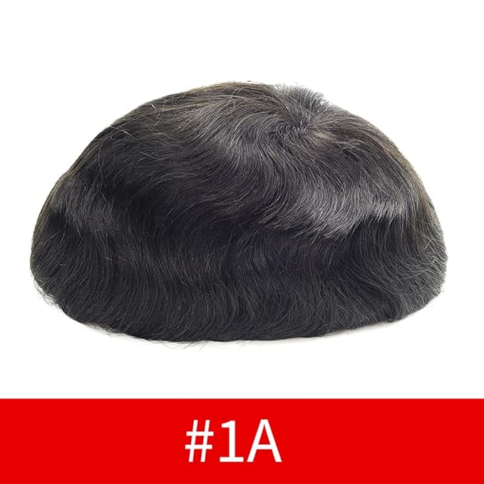Lordhair Hair System for Men Real Human Hair Full French Lace Mens Hair System Size 8x10 inches Mens Toupee #1A