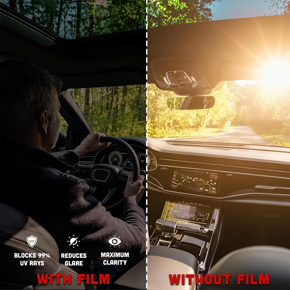 United 3% VLT Professional Window Tint Film - 24" x100' Upgraded 1 Mil Dyed PET Film - 99% UV Block Privacy Car Window Tint for Truck, Home - Heat & Glare Control