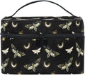 MNSRUU Goth Makeup Bag Black, Gothic Moth Butterfly Makeup Organizer Bags Toiletry Bag Box Travel Cosmetic Bag Make Up Train Case for Women Teen Girl Ladies