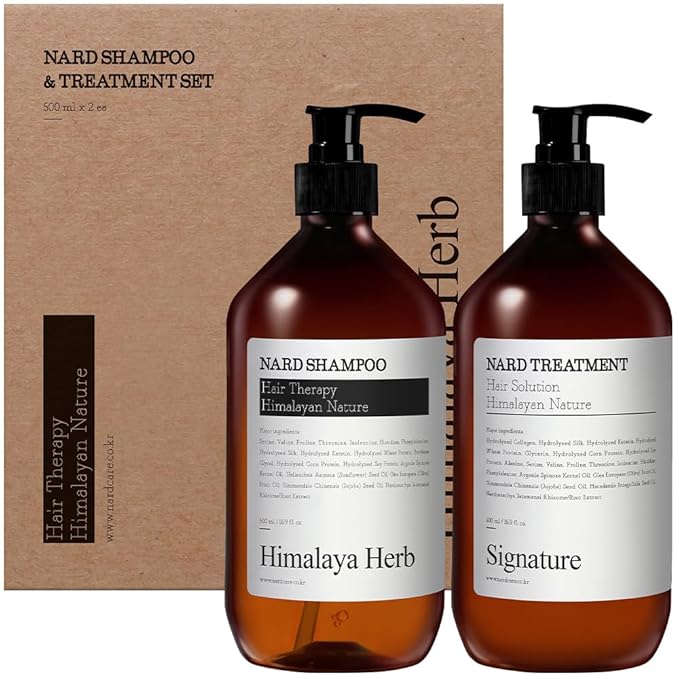 BOUQUET GARNI NARD Hair Gift Set - Signature Shampoo & Conditioner Set 33.8 Fl. oz. (2×16.9 Fl. oz.) / 6 Hydrolyzed Proteins, 11 Amino Acids & 5 Plant Oils/Smooth & Shiny Hair