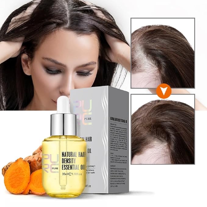 PURC Natural Hair Density Essential Oil,PURC Oil for Hair Growth,Natural Hair Regrowth Serum for Women & Men-35 ML(2 PCS)