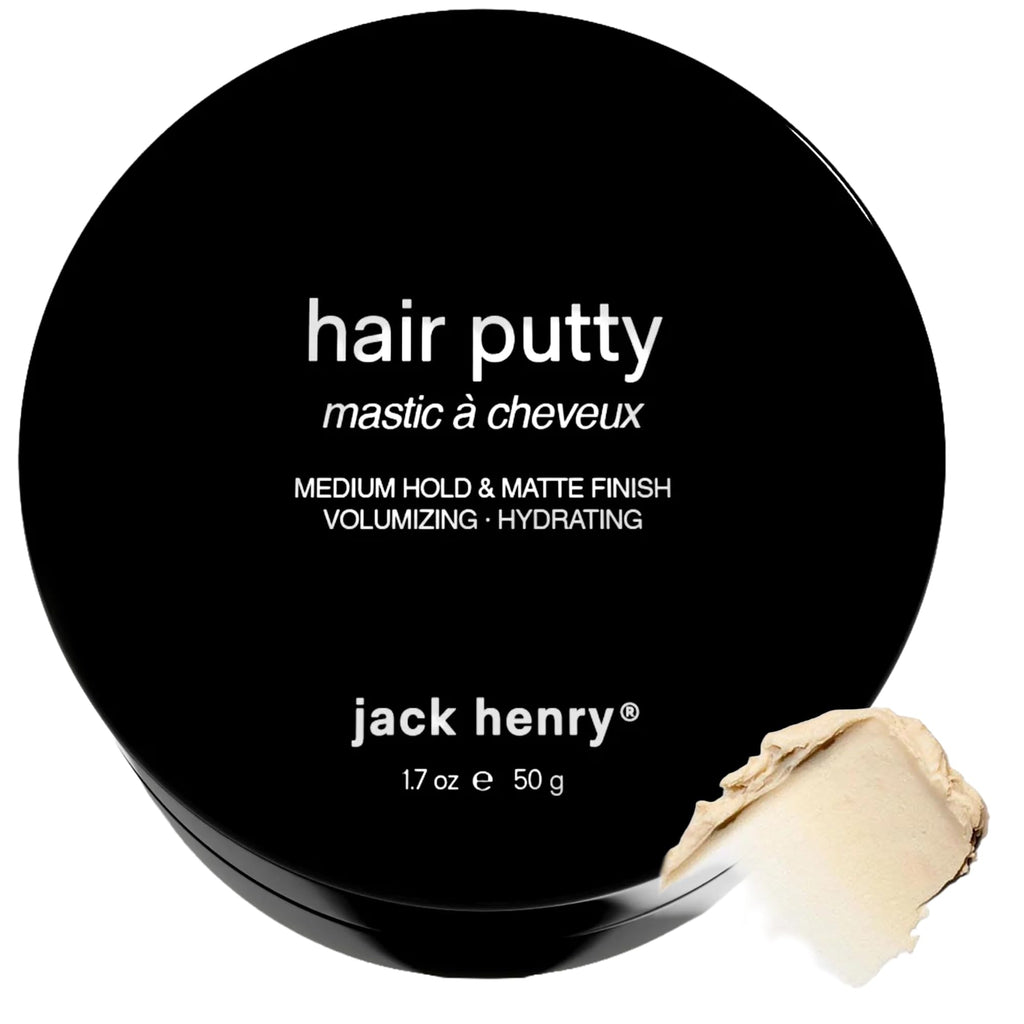 Jack Henry Hair Putty – Natural Matte Finish Styling Paste for Men – Medium Hold, Lightweight, Non-Greasy – With Mango Butter & Broccoli Seed Oil for Nourishment – 1.7 oz