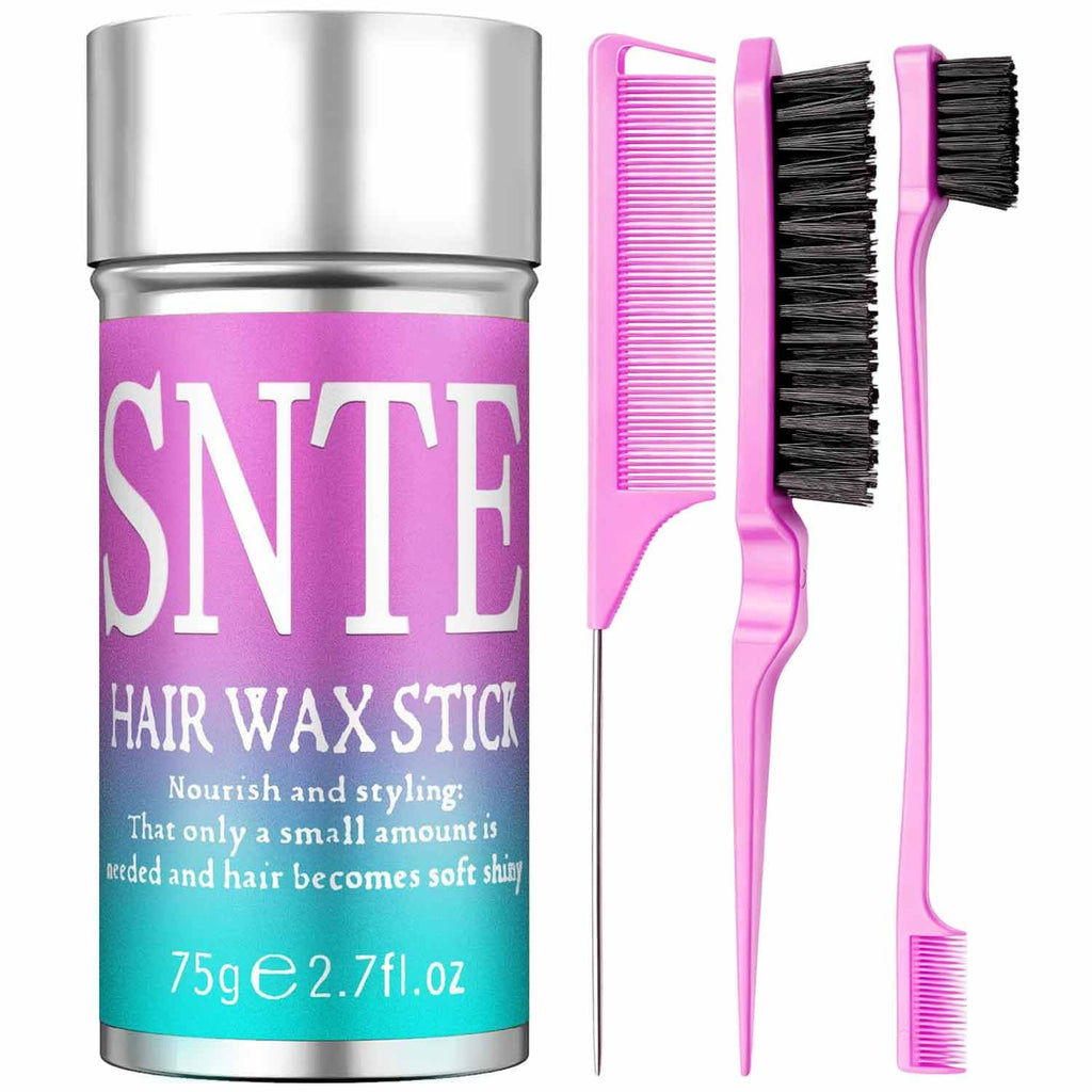 Hair Wax Stick, Slick Back Hair Brush - Tame Frizz, Flyaways Control