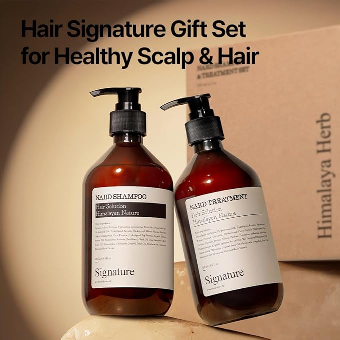 BOUQUET GARNI NARD Hair Gift Set - Signature Shampoo & Conditioner Set 33.8 Fl. oz. (2×16.9 Fl. oz.) / 6 Hydrolyzed Proteins, 11 Amino Acids & 5 Plant Oils/Smooth & Shiny Hair