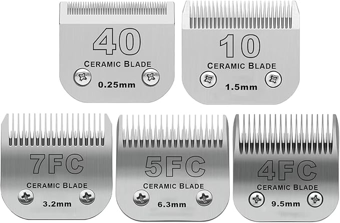 Dog Grooming Ceramic Blades Set,Compatible with Andis,Oster A5,Wahl KM10