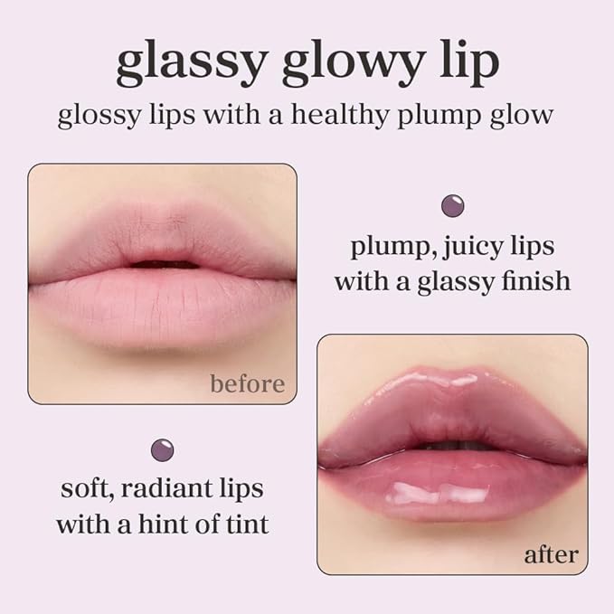 NOONI Korean Lip Oil - Appleblacktea - Plumping & Hydrating Tinted Gloss