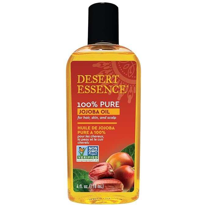 Desert Essence 100% Pure Jojoba Oil for Hair, Skin and Scalp, 4 fl oz