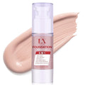 LXSKN 6-in-1 Makeup Foundation Infused with 1% Hyaluronic Acid- Matte + Poreless Liquid Foundation For A Glowing & Soft-Focus Look, Suitable for All Skin Types #106