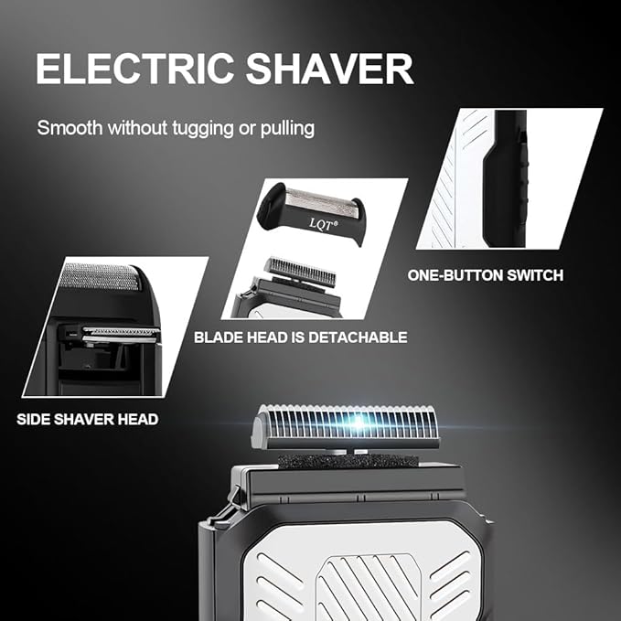 LQT Hair Clippers for Men, Professional Barber Clippers and Trimmer Set, Mens Cordless Clipper, 3 pcs setHair Cutting Kit for Men