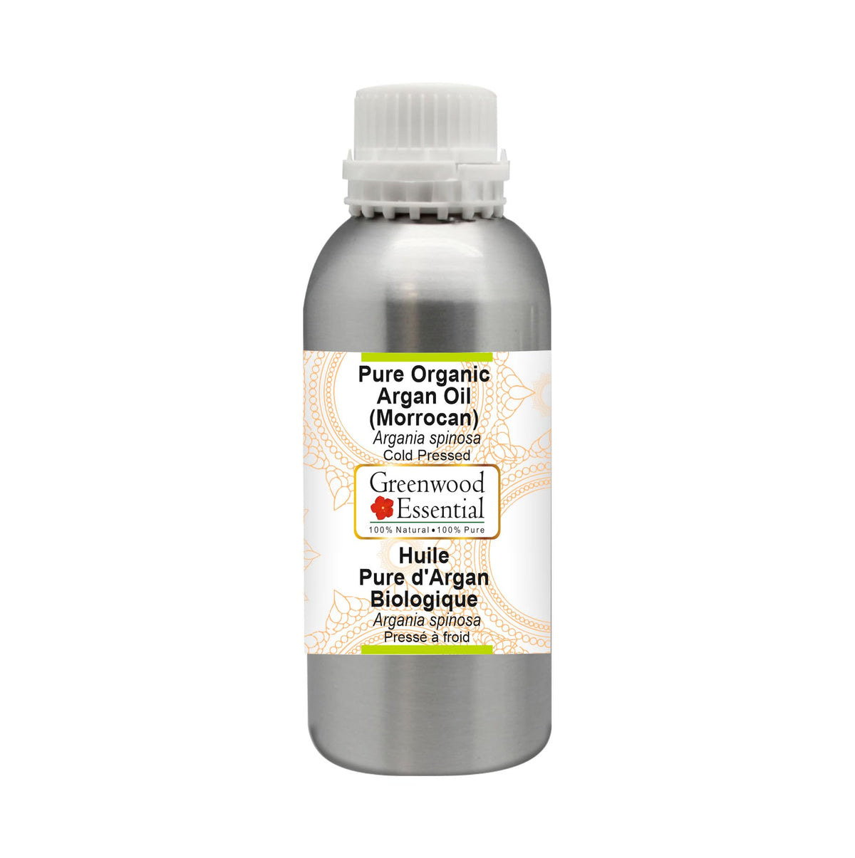 Greenwood Essential Pure Organic Argan (Moroccan) Oil (Argania spinosa) Cold Pressed 630ml (21 oz)