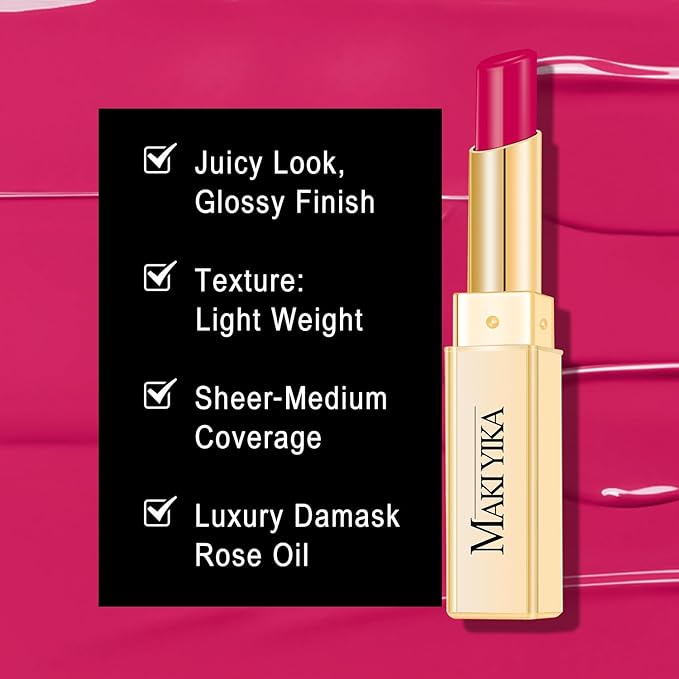 MAKI YIKA 3Pc Moisture Lipsticks for Women Nude Pink Hot Pink Lipstick