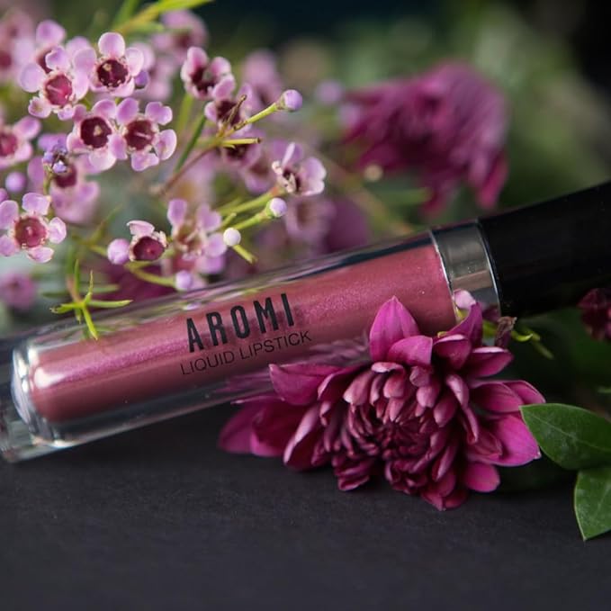 Aromi Chestnut Rose Metallic Liquid Lipstick (Burgundy Quartz)