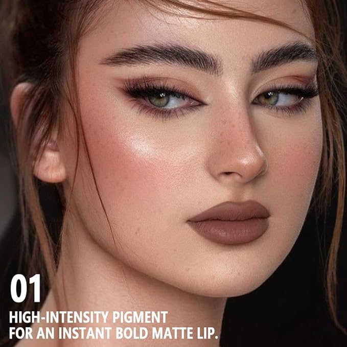 CAKAILA Brown Matte Cream Lipstick,Velvet Waterproof Long Lasting Smudge Proof for Women Lip Stick,Magic Lipstick 24 Hours Original Lip Liner Makeup,labiales mate 24 horas originales,Vegan,1 Count