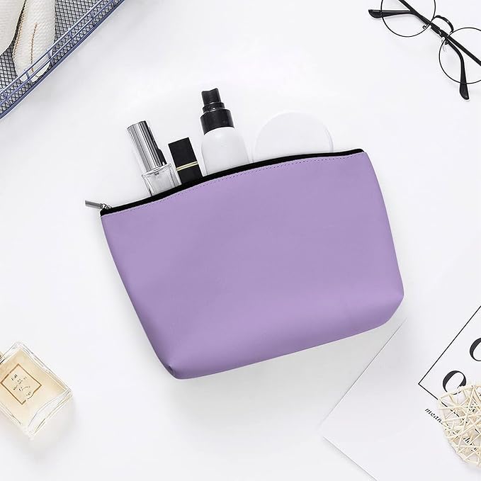 Meaudiwes Women's Toiletry Bag, Travel Cosmetic Bag, Large Makeup Case, Purple Personality Fashion Zipper Cosmetic Case