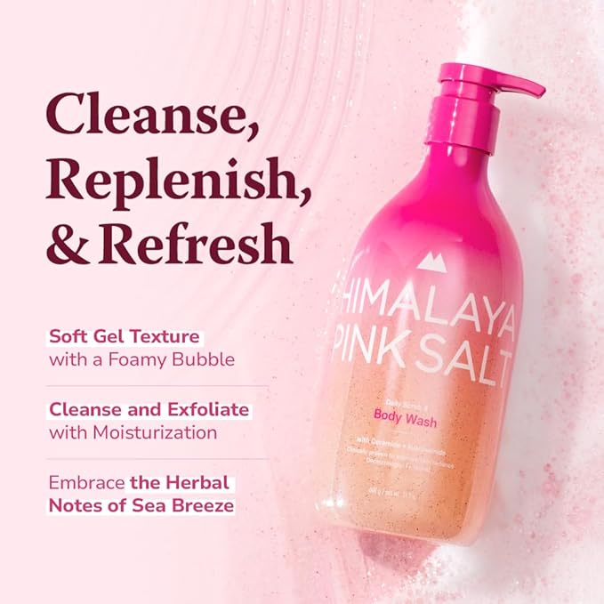 HIMALAYA PINKSALT Daily Scrub & Body Wash 21.1oz