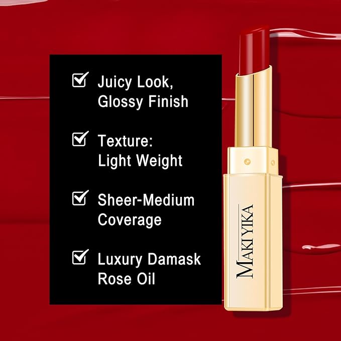 MAKI YIKA Moisture Burgundy Lipstick for Women Hydrate Tinted Lip Balm