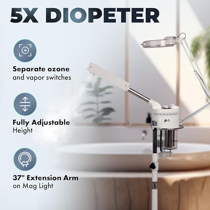 Buy-Rite Marie Ozone Facial Steamer with 5D Magnifying Lamp