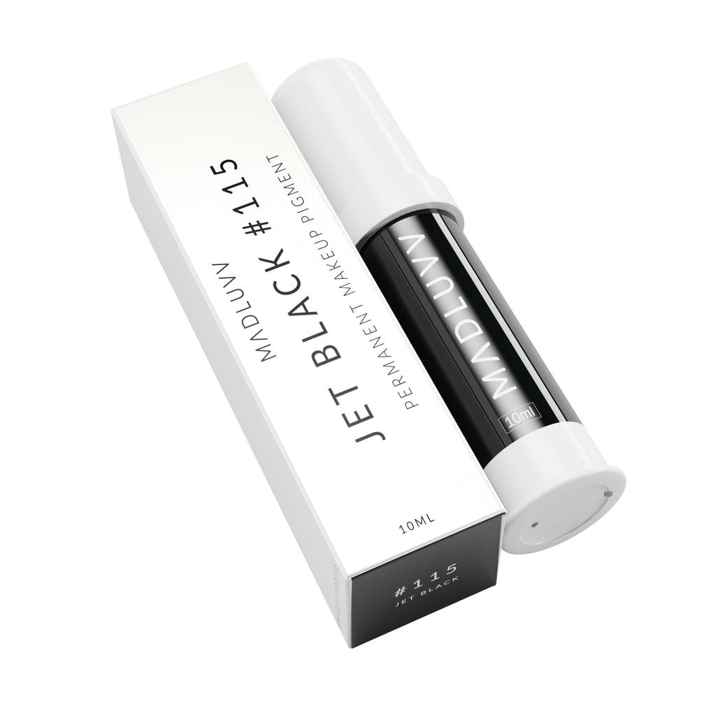 MADLUVV Professional Makeup Pigment for PMU Brow Artistry, Made in the USA, Vegan, Cruelty-free, Non-Toxic, Gel Consistency & High Retention - Jet Black 115