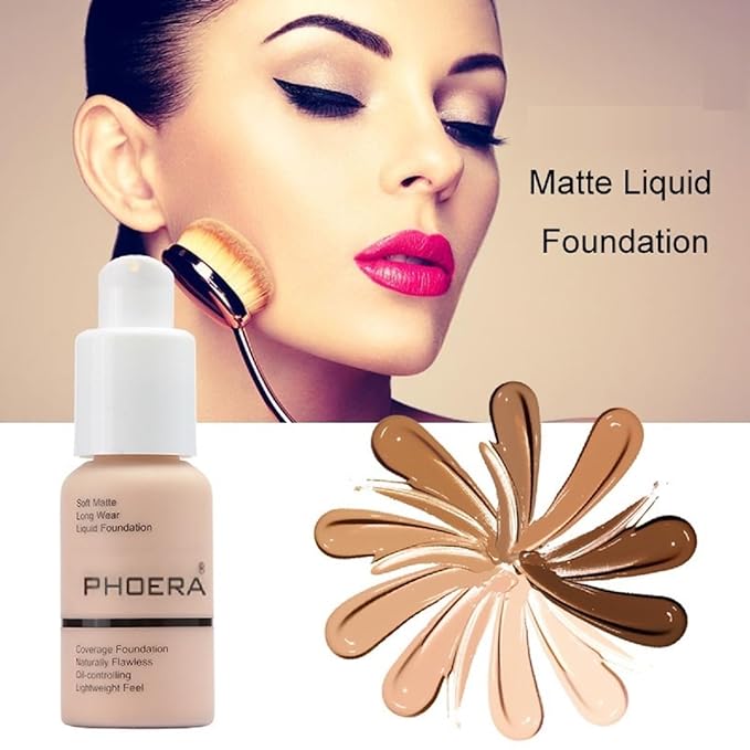 PHOERA Foundation, Matte Oil Control Concealer Cream, 101 Porcelain, 30ml