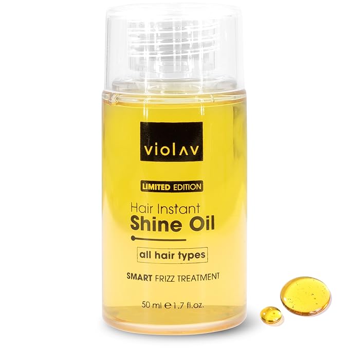 VIOLAV Heat Protectant for Hair - Hair Oil for Frizzy Hair, Damaged, Curly Hair | Hair Growth, Instant Shine, Strong Care Serum for Split Ends Curls - Travel Size, Anti Frizz Control [2 Pack]