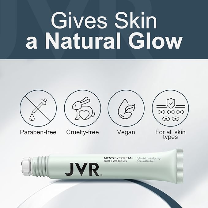 JVR Caffeine Eye Cream and Under Eyes Roller for Dark Circles 20 ml