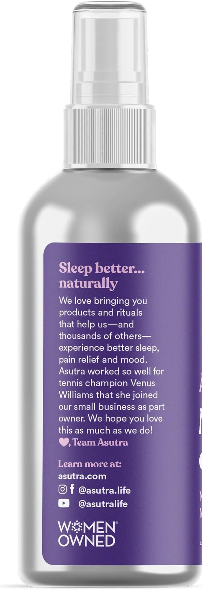 ASUTRA Topical Magnesium Chloride Oil Spray with Lavender and Melatonin, 4