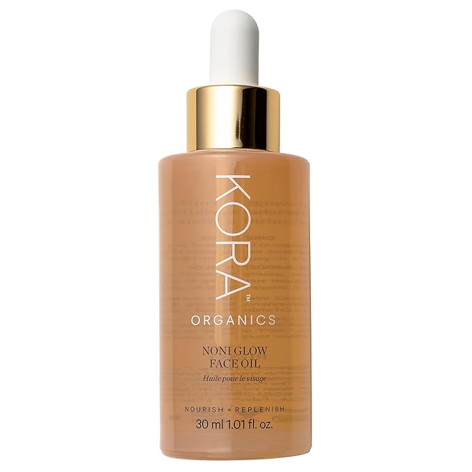 KORA Organics Noni Glow Hydrating Face Oil for All Skin Types, Lightweight Fast-Absorbing Facial Oil with Rosehip, Jojoba & Sea Buckthorn Oils for Smooth & Radiant Looking Skin, 1.01 fl oz