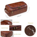 joyinaff Personalized Embroidery PU Leather Travel Toiletry Bag for Men,Stylish Travel Organizer for Travel, Wedding Gift,Customized Monogram Travel Shaving Dopp Kit for Groomsmen (Brown)