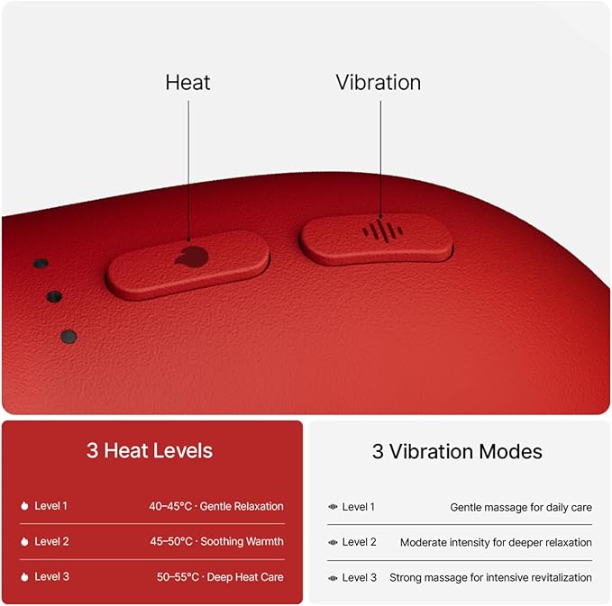ZDEER GS5 Electric Heated Gua Sha Tool, Red Light Face Massager, Red