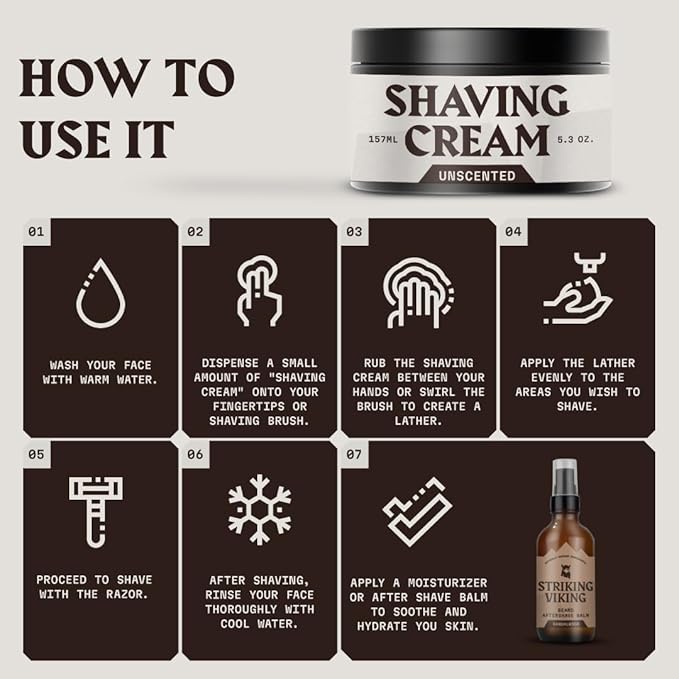 Striking Viking Men's Shaving Cream - 5.3 Oz, Unscented