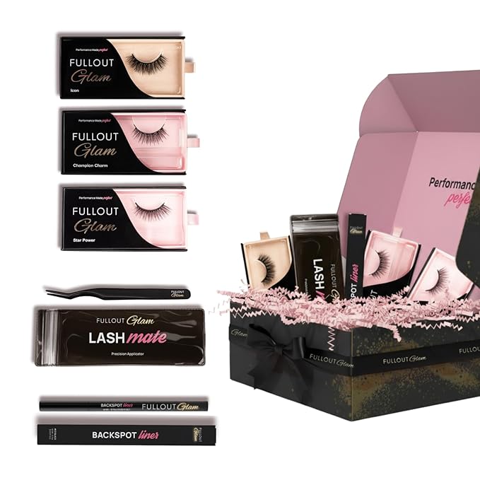 Full Out Glam Magnetic Eyelashes and Eyeliner Kit, Beauty Gift Box