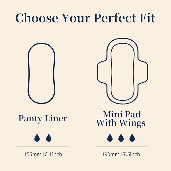 MODAL Panty Liners for Women, Unscented Sanitary Pads Without Wings, Daily Thin Panty Liners, 6.1 Inch(155 mm), Regular, 20 Count