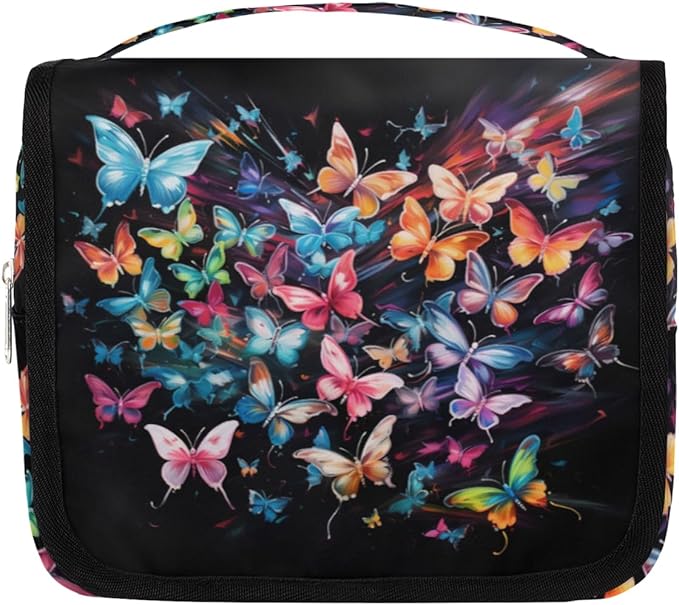 Butterfly Travel Toiletry Bag Women Men Hanging Cosmetic Organizer Portable