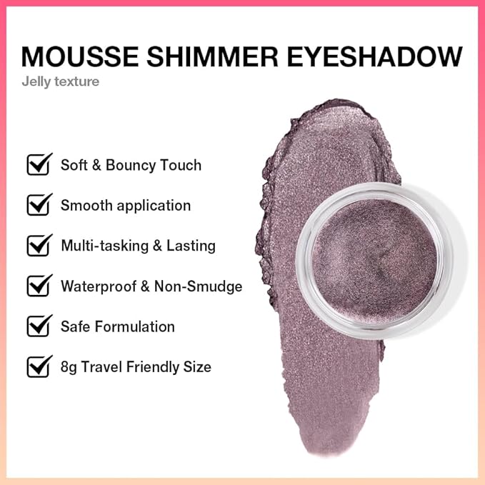 FeiCuiYun Cream Glitter Dark Purple Shimmer Metallic Eyeshadow Palette Makeup, Natural Single Mini Instant Holographic Eyeshadow For Women, Sombras Crema Para Ojos, Talc, Paraben & Cruelty Free