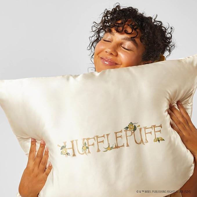 Kitsch & Harry Potter Satin Pillowcase W/Zipper - Size 19x36, Hufflepuff