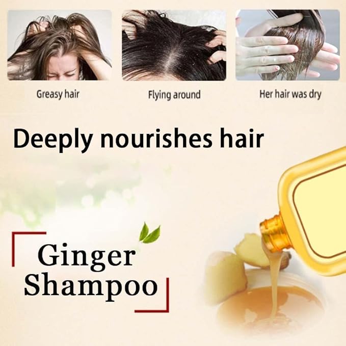 Ginaday Instant Ginger Hair Regrowth Shampoo, Ginger Anti-Fall Shampoo, Ginger Shampoo for Hair Growth, Ginger Hair Care Shampoo, Ginger Anti-Hair Loss Hair Shampoo (yellow 280ML)