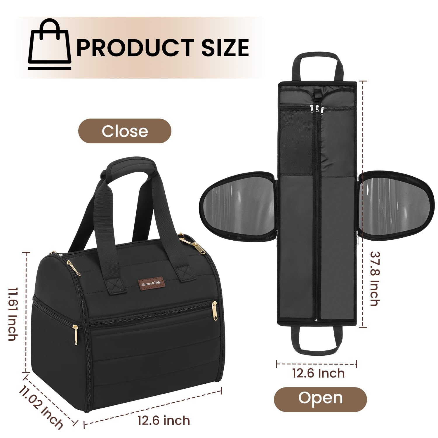 Wig Storage Bag Holds 3 Wigs Hair Tools Travel Bag Full-Open Breathable Organizer Case for Clips, Hair Dryer, Flat Curling Iron Brushes,Cosmetic Toiletry Tote Christmas Gift for Women Stylist