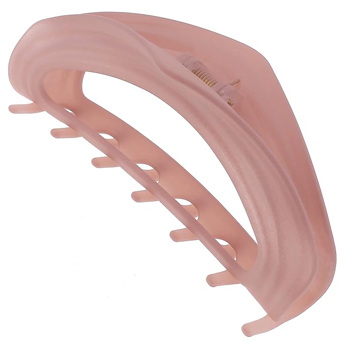 Camila Paris CP3529 French Hair Clips for Women, 4" Pink, Large Claw Clip Strong Hold All Day, No Damage No Slip Claw Clips for Thick Curly Wavy Fine Straight Hair, Jaw Clip Made in France