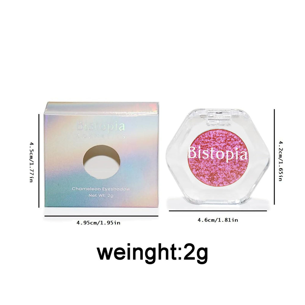 Bistopia Holographic Glitter Single Eyeshadow, Pearlescent Shimmer Metallic Cream Powder Eye Makeup, Blendable Long Lasting Waterproof, Multi-Use Face Highlighter, 2g (Oriel)