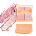 Haute Minute Makeup Blush + Brighten Highlighter Duo, Mini Lightweight Blendable Shimmer Blush, High Pigmented Makeup Powder Palettes, Cruelty Free - Just Keep Winning