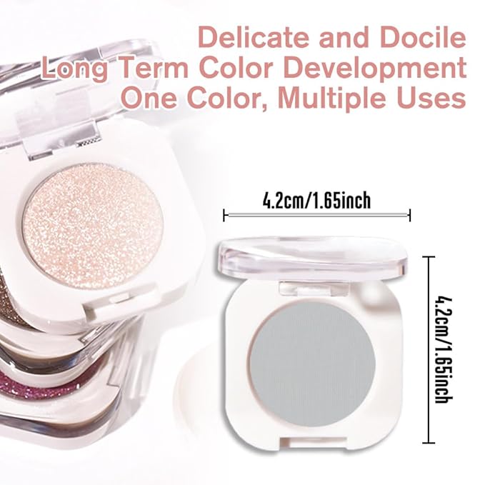 QIDSTERS Smoky Gray Matte Single Eyeshadow, Lightweight Blendable Mini Eye Shadow for Older Women, Monochrome Eyeshadow Palette Makeup Pigmented Waterproof, Vegan & Cruelty-Free, 28