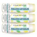 Tallow Lip Balm by Cattle Creek – All-Natural Ingredients, Long-Lasting Moisture and Hydration for Dry, Cracked, and Chapped Lips, Soothing Formula for Soft Skin (Pack of 3, Pineapple)