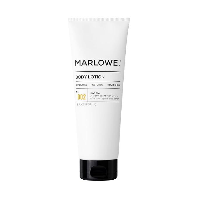 MARLOWE. Body Lotion for Men, Daily Moisturizer, Santal, 8 oz Tube