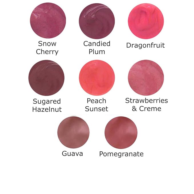 Natural Glossy Lip Glaze, Moisturizing Long Lasting Lip Color - Pomegranate