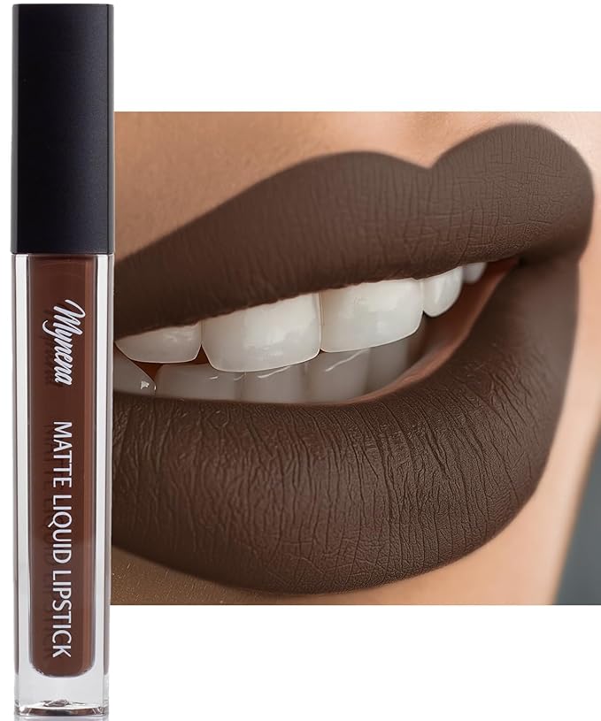 Mynena Hydrating Warm Brown Matte Liquid Lipstick, Long Lasting - Cyndia